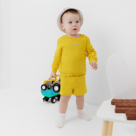 Kidsa (sweatshirt, shorts) minku, yellow color, height 86-92 cm-4