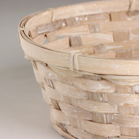 Kashpo wicker, d25xh10cm, white, bamboo-1
