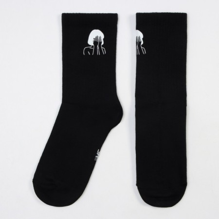 Women's socks, black color, size 23-25