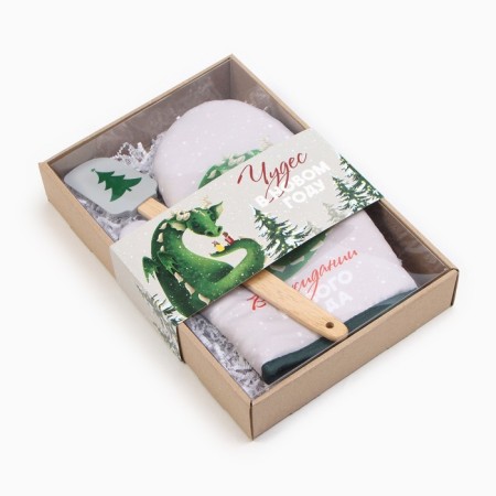 Set of gift shade "In anticipation of NG": mittens-output, silicone blade-6