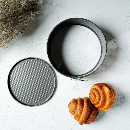 The form for baking the share "Elin. Circle ", d = 20 cm, removable bottom, anti -stick coating, black color-4