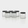 A set of glass cans with a black lid and label, TO-82, 0.39 L, 6 pcs