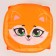 A basket for storing toys "fox" with a lid, 45 x 45 x 43 cm, orange