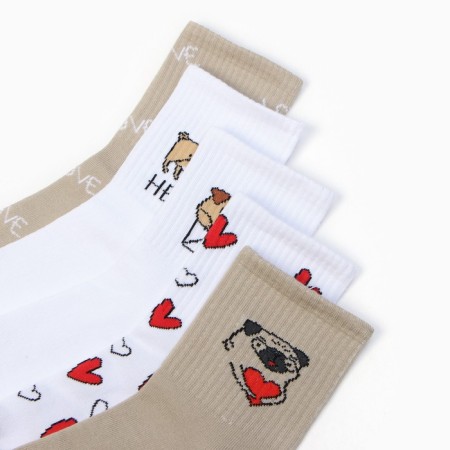 Набор женских носков KAFTAN "Love you“ 5 пар, размер 36-39 (23-25 см)-4