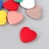 Acrylic beads "ribbed hearts" set 10 pcs mix 0.6x2.4x2.2 cm