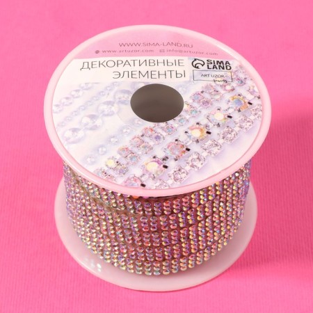 Rhound rhinestones, with holography, d = 2 mm, width - 7 mm, 4.5 ± 0.5 m, silver color-6