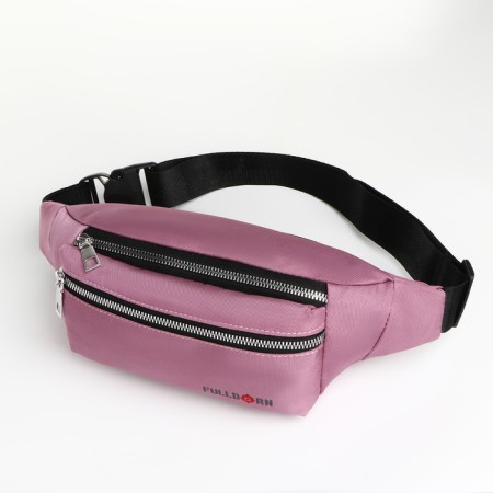 Lightning waist bag, 2 outer pockets, pink color