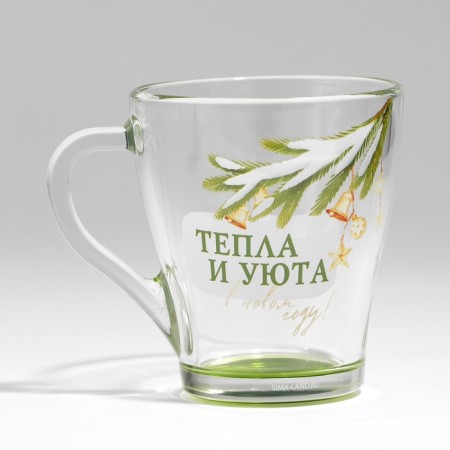 Gift set of New Year's mugs of glass "Curvat and comfort!", 2 pcs-13