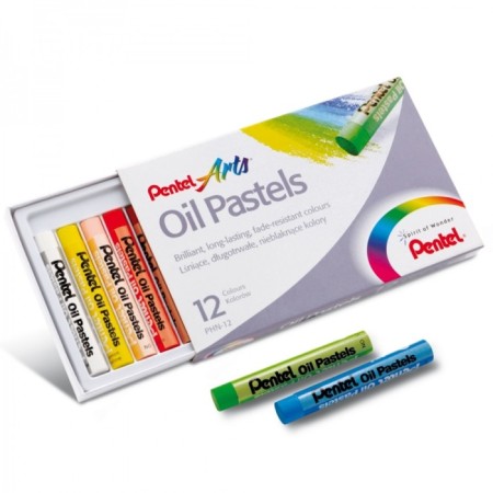 Oil pastel, 12 colors, Pentel, 8/60 mm, in cardboard-8
