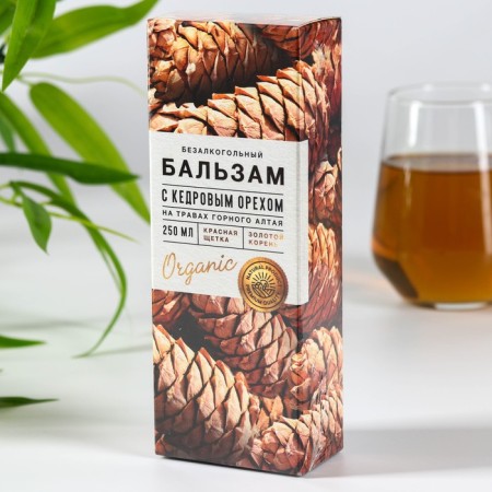 Grass balm "with cedar nut": red brush, gold root, in a plastic bottle, 250 ml-4