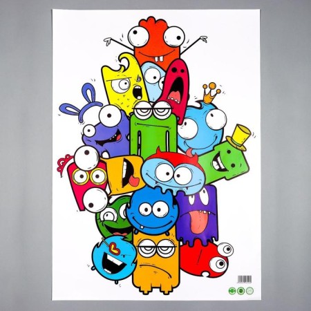 Sticker plastic interior color "monsters" 50x70 cm-1