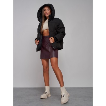 Winter jacket female, size 50, black color-17