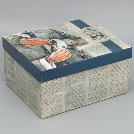 Gift folding box, packaging, “strong and reliable”, 31.2 x 25.6 x 16.1 cm-1