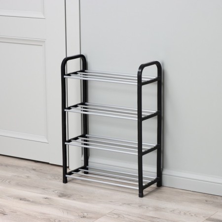 Shoe -shoe Dolyana, 4 tiers, 42 × 19 × 60 cm, black color-6