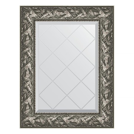 Mirror with engraving in the baguette frame, Byzantium silver 99 mm, 59x76 cm