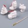 A set of Christmas tree decorations for coloring, 4 pcs. "Shine" with a suspension, brush