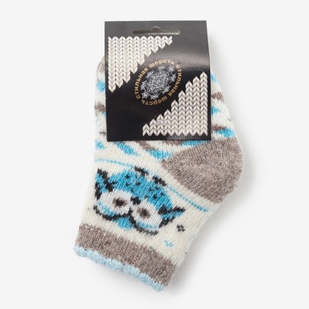 Nosk children's woolen "Aunt Owl", white color, size 12-2