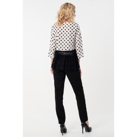 Female blouse, size 42, white-black color-4