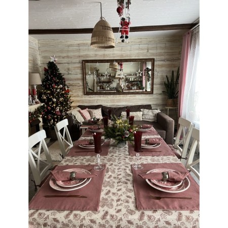 Nordic Holiday tablecloth, size 150x220 cm, beige color-7