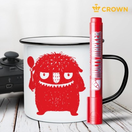 Permanent marker 3.0 mm, Crown Multi Marker, Red-4