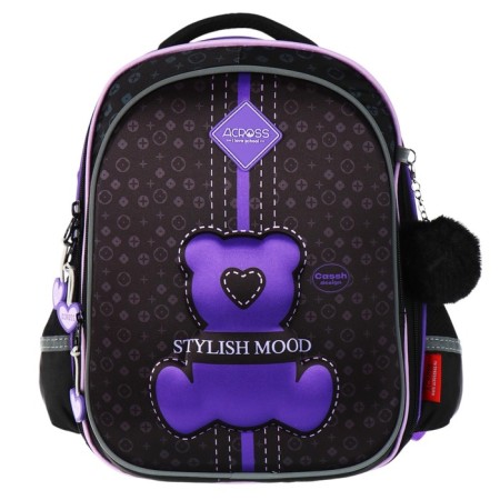 School backpack 37 x 28 x 13cm, ergonomic back, Across 557, black-2