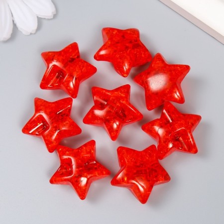Busina Plastic for the creativity "Star. Stone ice" transparent red 1.3x2.6x2.6 cm-2