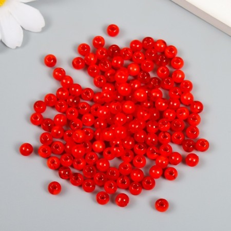 A set of plastic beads "Astra" 6 mm, 20 g (170 +/- 10pcs), red-1