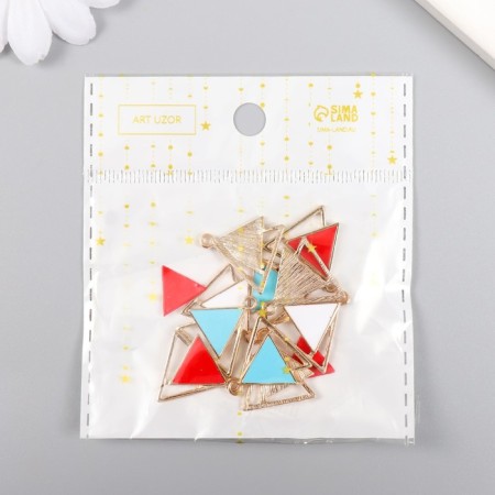 Decor for creativity metal, enamel "Double triangle" 1.8x2 cm-3