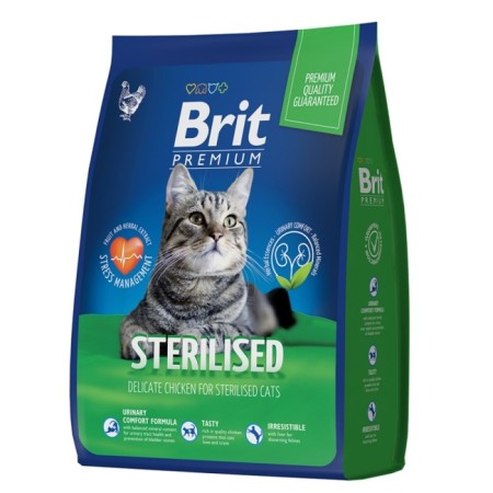 Dry food Brit Premium Cat Sterilized Chicken for sterilized cats, chicken, 2 kg