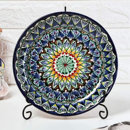 Largan Rishtan ceramics "Patterns", 25 cm, blue, mix-4