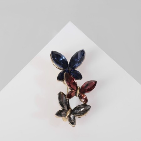 Brooch "Butterflies", colored in coffee gold-1