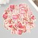 Stickers for creativity "New Year in pink shades" embossing gold set 48 pcs 9x7x0.8 cm 10177