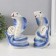 Souvenir Ceramics "Cobra with coins" Blue with gold set 2 pcs 9x12.2x15.5 cm