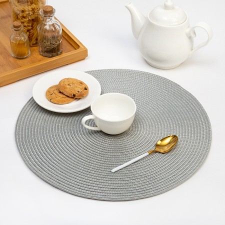 Set of napkins 2 pcs. Dolyana "Classic", central gray, D 38 cm