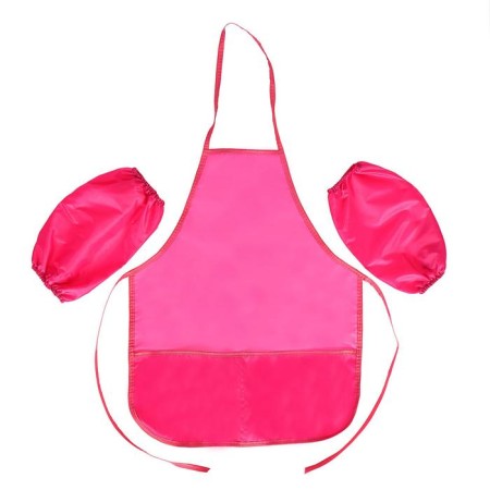 Apron for labor + sleevens, 490 x 395/250 x 160 mm, size S (height 116-146), calligrata, "standard", pink