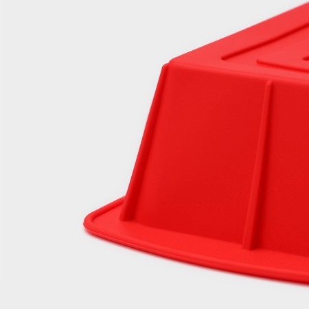 Baking uniform “Bread”, silicone, 25.5 × 13 × 5 cm, intra -size 20.5 × 11 cm, red color-4