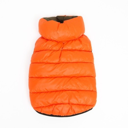 Dog jacket two -sided with a collar, ds 24, Osh 24, og 40, orange/green-9