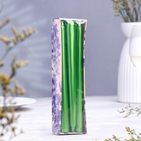 A set of antique candles, 1.9x 20 cm, 6 pieces, green metallic-2