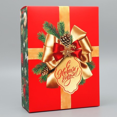 Folding box "Happy New Year", Christmas toys, 22 x 30 x 10 cm, new year-1