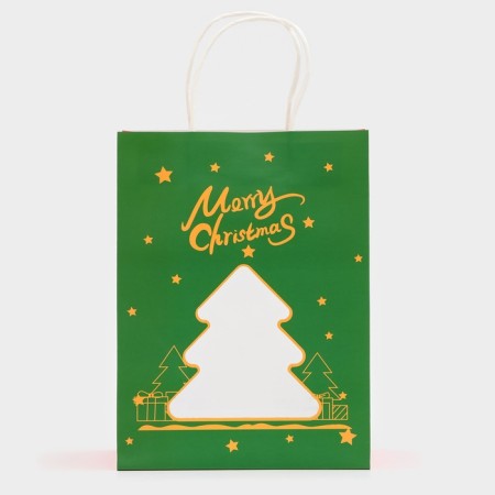 Gift package with the window "Christmas tree" 19 x 26 x 13 cm, green-2