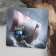 Ring "Valhalla" with runes, white-blue color, 16 size