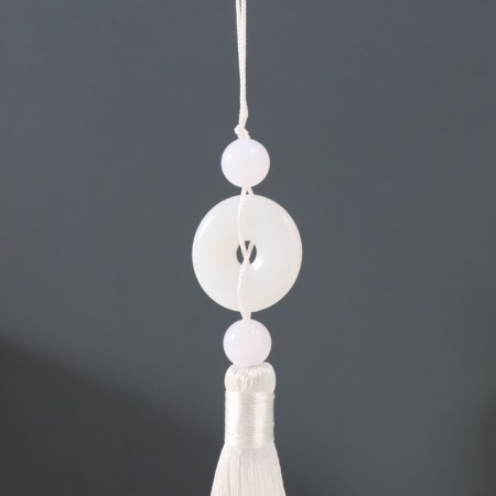 Textile suspension, plastic "Jade pendant" white 1x2.5x12.5 cm-1