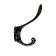 Furniture hook CAPPIO RARITY, two -rod, black color, 4 pcs.