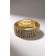 Bracelet with rhinestones "ice" 5 rows, white color in gold, d = 7.5 cm