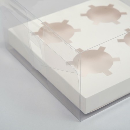 Box for 4 cupcakes, white, 18.5 × 18 × 10 cm-2