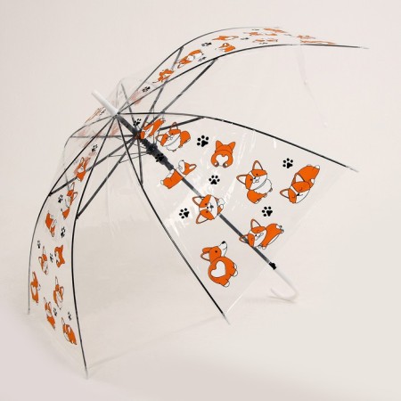 Umbrella Children's "Corgi" semiautomatic device, transparent, d = 90cm-7