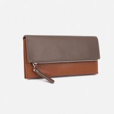 Women's wallet on magnets, red/brown color