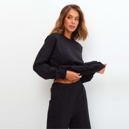 Women's costume (sweatshirt/pants), black color, size 46-6