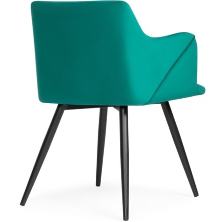 Stool on a metal frame Edgell Metal/fabric, black/green 53x53x86 cm-3