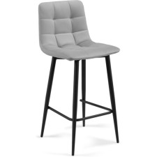 Baric stool for metal/velor, black/light gray 43x42x93 cm